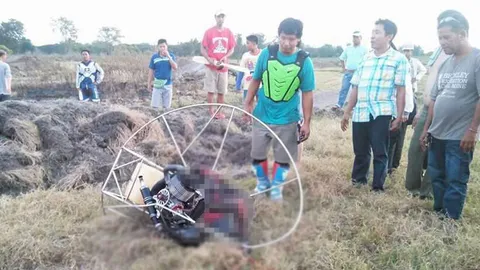 พารามอเตอร์ตก! ช่างซ่อมแอร์ร่างโหม่งพื้น กะโหลกแตกเสียชีวิต