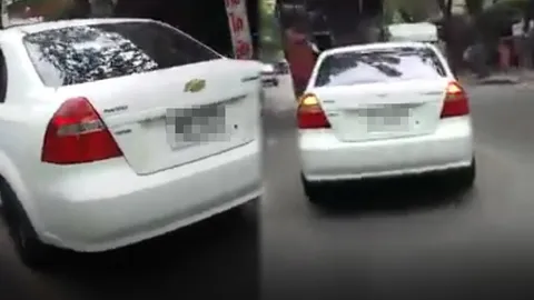 แชร์ว่อน! คลิปตามจับรถเก๋งสีขาวชนแล้วหนี ย่านเสนานิคม