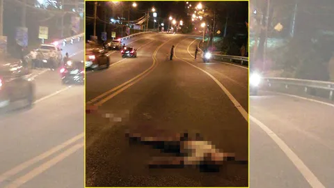 หนุ่มฝรั่งนิรนาม โดดใส่รถบัสทับร่างเละ ตร.ภูเก็ตคาดฆ่าตัวตาย