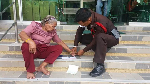 แห่แชร์ ชื่นชมจราจรใจดี! ช่วยคุณยายกล้ามเนื้ออ่อนแรง เบิกเงิน ธกส.