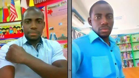 สลด! ครูหนุ่มชาวแคเมอรูนซิ่ง จยย.พุ่งชนรถบัสหัวกระแทกพื้นดับอนาถ