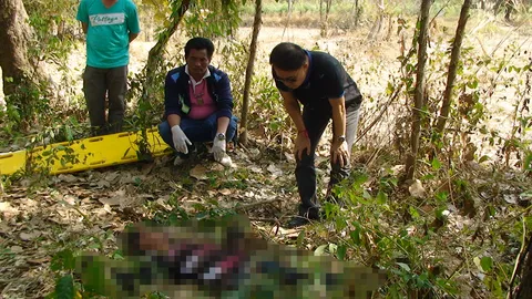 ฆ่าโหดหนุ่มสักเสือเผ่น ถูกแทงคอเหวอะเลือดกรัง ตายคาบ้านญาติอำนาจเจริญ