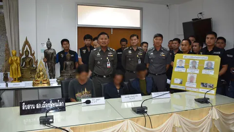 รวบแก๊งลักพระพุทธรูป วัดในพิษณุโลก สาวท้อง 7 เดือนร่วมด้วย