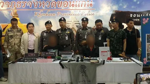 รวบ 'ขุน เมืองขอน' เปิดเฟซบุ๊กซื้อขายปืน-กระสุน ของกลางเพียบ