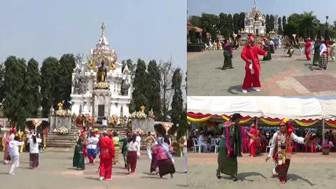 พะเยาจัด 'ฟ้อนผีมดผีเม็ง' รวมร่างทรง ม้าขี่ รำบวงสรวงพ่อขุนงำเมือง