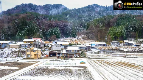 ความงามขาวราวตกอยู่ในนิทาน หมู่บ้าน ชิราคาวาโกะ โอบกอดที่อบอุ่น  