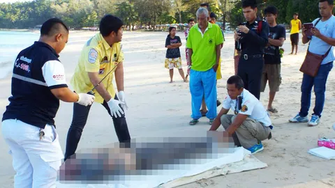 พบศพชายต่างชาติ นอนตายริมหาดสุรินทร์!  ตร.คาดอาจหน้ามืดเป็นลม-หัวใจวาย