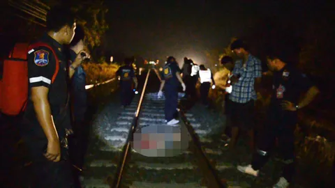 ม้าเหล็กขยี้หนุ่มขี้เมาร่างแหลก พบนอนพาดรางตั้งใจหนีปัญหาชีวิต