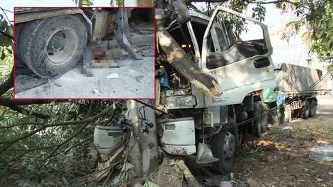 สิบล้อชนพ่วงที่สระบุรี ร่างโชเฟอร์กระเด็นเข้าใต้ล้อ ถูกทับดับ