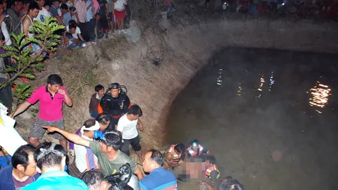 กำนันแหนบทองคำบ้านธิ พลาดจมน้ำดับขณะตกกุ้ง ญาติ-ชาวบ้านร่ำไห้ระงม
