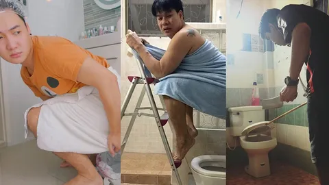 ขวัญเอ้ยขวัญมา! โซเชียลผวาไอ้เหลือมเขมือบ… พกมีด-ปีนบันไดนั่งส้วมหนีงู