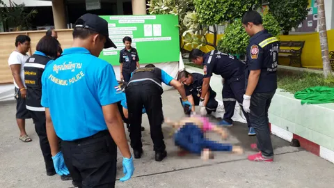 แม่บ้านร.ร.ดังกทม.ดิ่งตึกสยอง! โดดจากระเบียงชั้น 5 ตายข้างเสาธง 