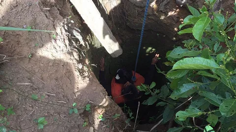 โรยตัวลงไปช่วย! สาวไร่อ้อยจันทบุรี ตกบ่อลึก 8 ม. โชคดี แค่เจ็บหลัง