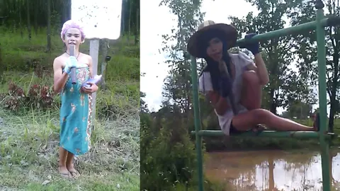 เปิดใจ สาวบ้านนาถือสากรายงานข่าว สุดท้ายหงายหลังตกน้ำ (ชมคลิป)