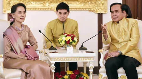 นายกฯ เปิดทำเนียบฯ ต้อนรับ 'ซูจี' เห็นพ้องร่วมมือเขต ศก.พิเศษทวาย