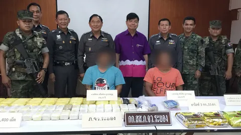 ระยองรวบ2พี่น้องเปิดอู่เคาะรถ เป็นที่พักค้ายา ยึดได้2แสนเม็ด ไอซ์3กก.