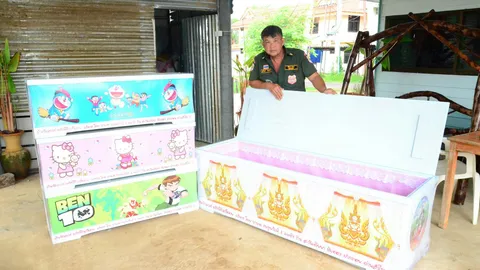 ฮือฮา บริจาคโลงศพลายการ์ตูนโดราเอมอน-คิตตี้! มอบความสุขสุดท้ายให้เด็ก