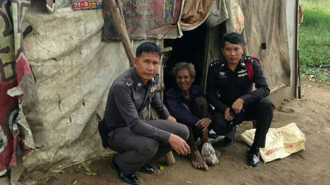 ตร.น้ำใจงาม วอน ผู้ใจบุญ ช่วยคุณตาวัย 70 ต้องขออาหารประทังชีวิต