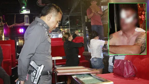 รุมยำเละ ฝรั่งเที่ยวบาร์โชว์เกิร์ลพัทยา อ้างกินแล้วชักดาบ  