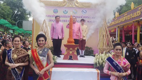 อลังการงานสร้าง! ประเพณีแห่เทียนพรรษา อุบลราชธานีปีที่ 115