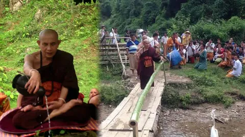 ลูกศิษย์นับพัน ร่วมส่ง 'ครูบาบุญชุ่ม' เกจิดัง เข้าถ้ำปฏิบัติธรรม