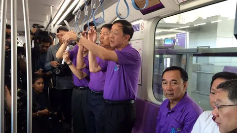 'อาคม' ลงพื้นที่ตรวจความพร้อมรถไฟฟ้าสีม่วง ก่อนเปิดบริการ 6 ส.ค.นี้