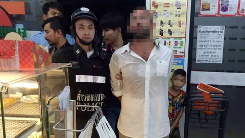 รวบหนุ่มโปแลนด์ ชิงทรัพย์ร้านสะดวกซื้อ อ้าง โมโหหาซื้อเหล้าไม่ได้