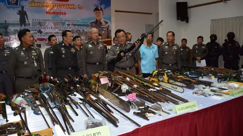 ภ.6 กวาดล้างอาชญากรรม ก่อนประชามติ จับผู้ต้องหาอื้อ ยึดปืน-ยาบ้าเพียบ