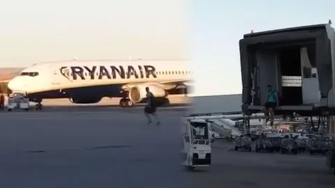 กัปตัน รอผมด้วย! หนุ่มมาช้าพลาดเที่ยวบิน วิ่งไล่ตามเครื่องบินกลางลานจอด