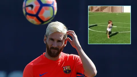 ตามรอยพ่อ! 'เมสซี' โพสต์คลิป โชว์ลูกชายตัวจิ๋วเหยียบสนามบอล