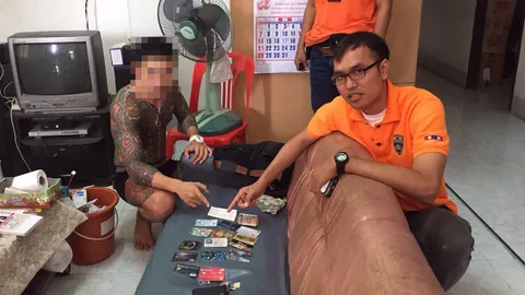 กรรมติดจรวด! รวบขี้คุกสักลายเต็มตัว ทำเนียนฉกกระเป๋าเงิน ตร.ระนอง