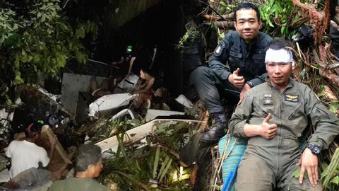 ฮ.ตร.ลงฉุกเฉินในป่าคลองซาไก 7 กำลังพลปลอดภัย รอขนย้ายทางอากาศ