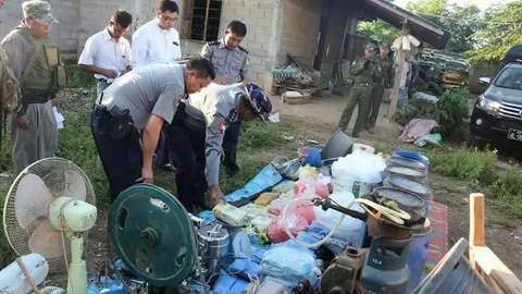 ปปส.พม่า ทลายโรงงานยานรก! ตั้งแท่นปั๊มใกล้ชายแดน ยึดสารตั้งต้นเพียบ