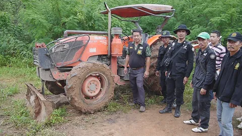 รวบหนุ่มบุกแผ้วถางป่าสงวนฯ แม่น้ำภาชี อ้างถูกสำนักสงฆ์ว่าจ้าง
