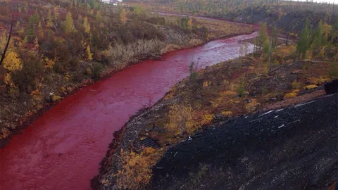 รัสเซียเร่งตรวจสอบ แม่น้ำใกล้โรงงานนิกเกิลกลายเป็นสีเลือด