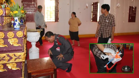 หนุ่มขโมยเงินบริจาควัดศรีสะเกษ พลาดทำมือถือตก ถูกรวบคาสถานีรถไฟ