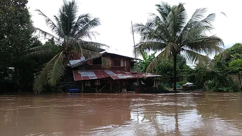 พะเยาฝนตกต่อเนื่อง เอ่อท่วมชุมชนแม่ต๋ำ ทุกข์ซ้ำ!วัชพืชขวางทางระบาย