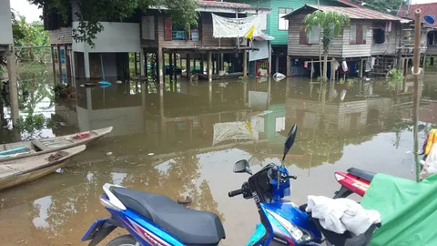 ท่วมแล้ว อ.เสนา อยุธยา! โรงเรียนบ้านแพน เด็กหยุดเรียนขนของหนีน้ำ 