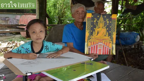 'น้องพลอย'จิตรกรน้อยป่วยธาลัสซีเมีย วาดภาพพระพุทธชินราชขาย หาเงินรักษา