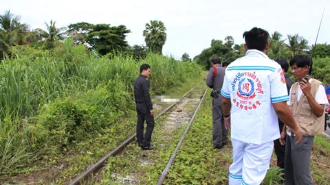 รถไฟชนลากตายสยองนร.ชายขี่จยย.ฝ่าไม้กั้น บ้านโป่ง ราชบุรี