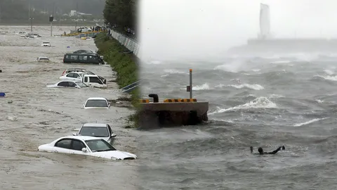 ไต้ฝุ่นชบาถล่มโสมขาว ตาย-หาย11 ระทึก! เจอคลื่นสูง ‘น้องๆ’สึนามิ  (ชมคลิป)