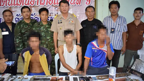 นอภ.แม่จัน บุกรวบ 3โจ๋เสพยาบ้า ปั๊มปืนเถื่อนขายตามออเดอร์