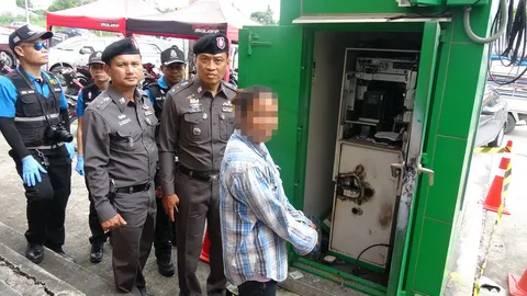 คนร้ายใช้แก๊สเจาะตู้เอทีเอ็มระยอง ตร.รวบเมียทันควัน ส่วนผัวหลบหนี