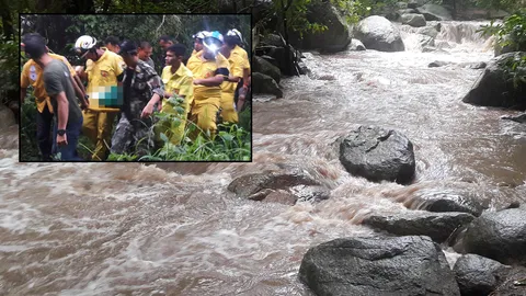 เศร้า สาวบางแสนเล่นน้ำตกชันตาเถร น้ำป่าทะลักซัดติดกิ่งไม้ เสียชีวิต 