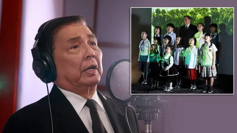 'ตาสันติ' จูงรุ่นหลานขับขานเพลงพระราชนิพนธ์