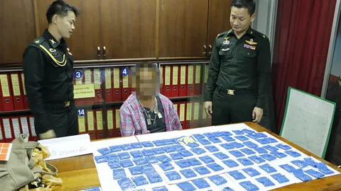 ทหาร-ตร.กำแพงเพชร ล่อซื้อรวบหนุ่มวัย 31 ยึดยาบ้าฟรุ้งฟริ้ง 2 หมื่นเม็ด