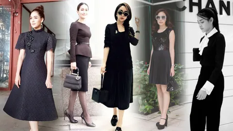 ดาราหญิงกับชุดสีดำ เรียบหรู ดูสุภาพ ตามแบบฉบับสาวสังคม