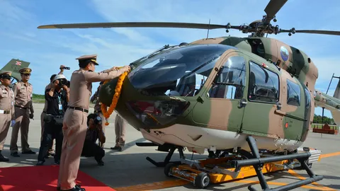 ผบ.ทร.รับ ฮ.แบบ EC645 T2 จำนวน 5 ลำ เข้าประจำการกองการบินทหารเรือ