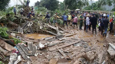 น้ำป่าทะลักดอย ถล่มเชียงใหม่! ซัดช้างแม่แตงตกน้ำ ควาญตาย 1 หาย 2  