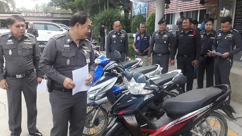 ตร.หนองขาม จับ 2 โจ๋ร่วมหนุ่มเขมร ลัก จยย. ยึดของกลาง 9 คัน